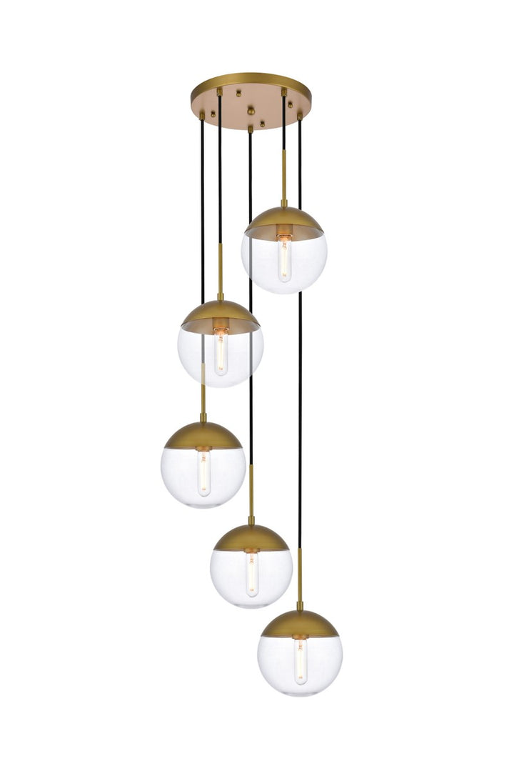 Elegant Eclipse LD6079BR Pendant Light - Brass And Clear