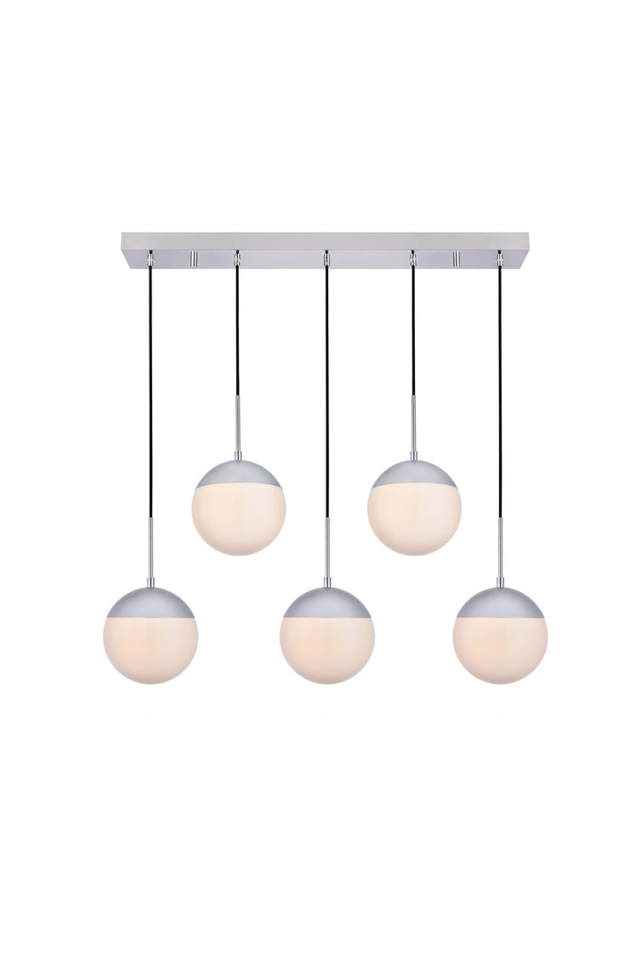 Elegant Eclipse LD6082C Pendant Light - Chrome And Frosted White