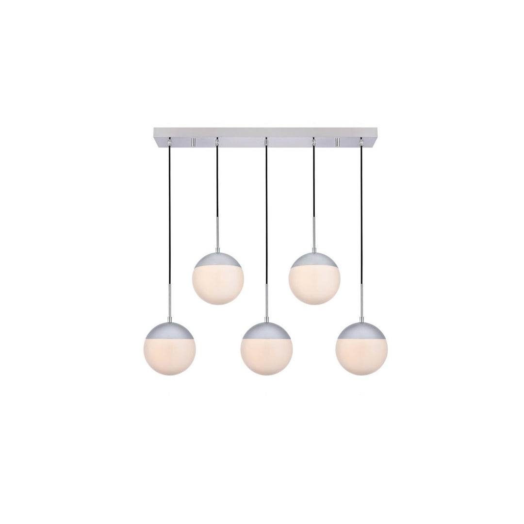 Elegant Eclipse LD6082C Pendant Light - Chrome And Frosted White