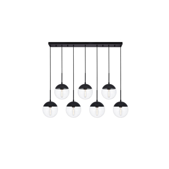 Elegant Eclipse LD6087BK Pendant Light - Black And Clear