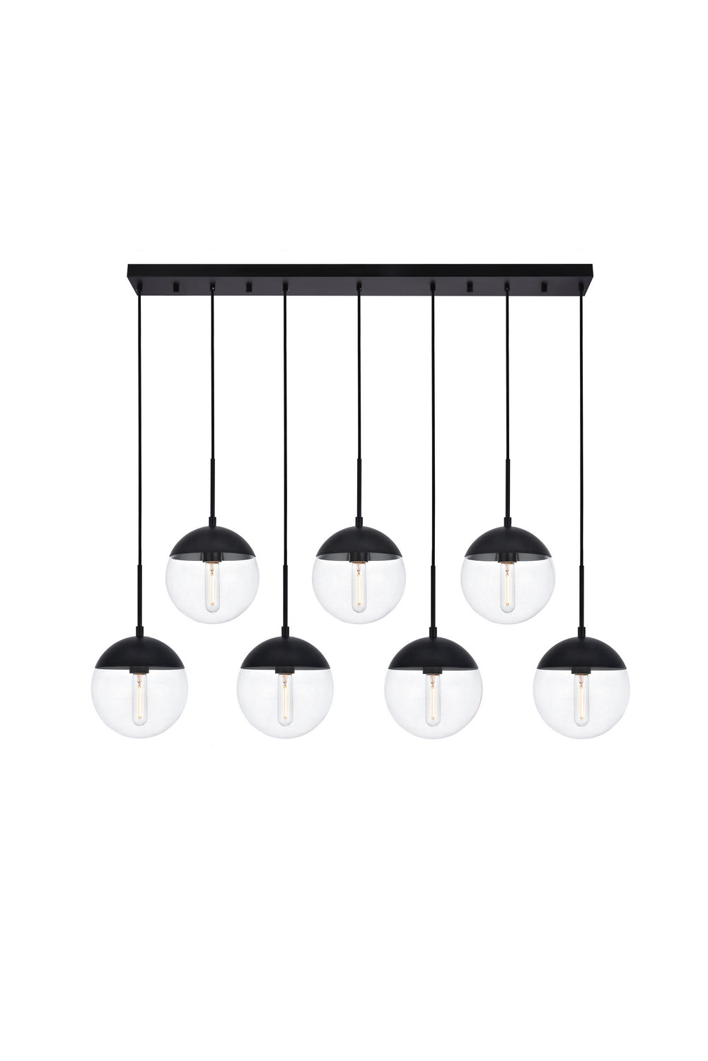 Elegant Eclipse LD6087BK Pendant Light - Black And Clear