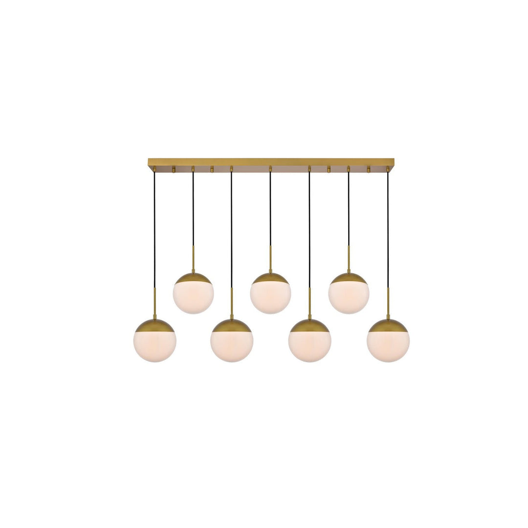 Elegant Eclipse LD6090BR Pendant Light - Brass And Frosted White