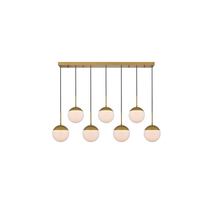 Elegant Eclipse LD6090BR Pendant Light - Brass And Frosted White