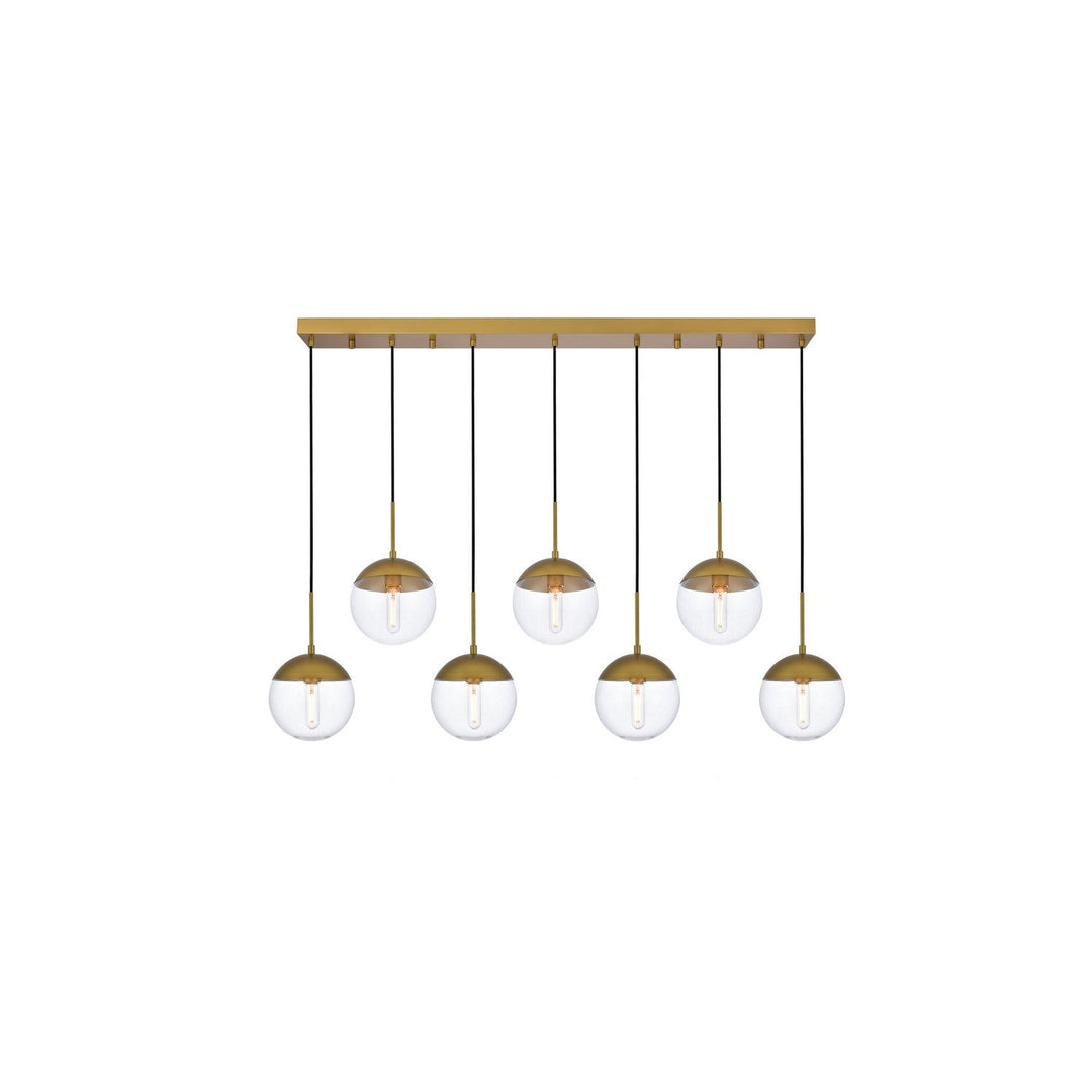 Elegant Eclipse LD6091BR Pendant Light - Brass And Clear