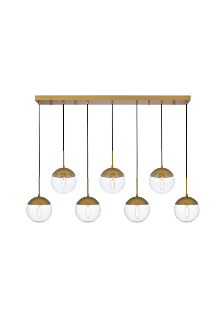 Elegant Eclipse LD6091BR Pendant Light - Brass And Clear