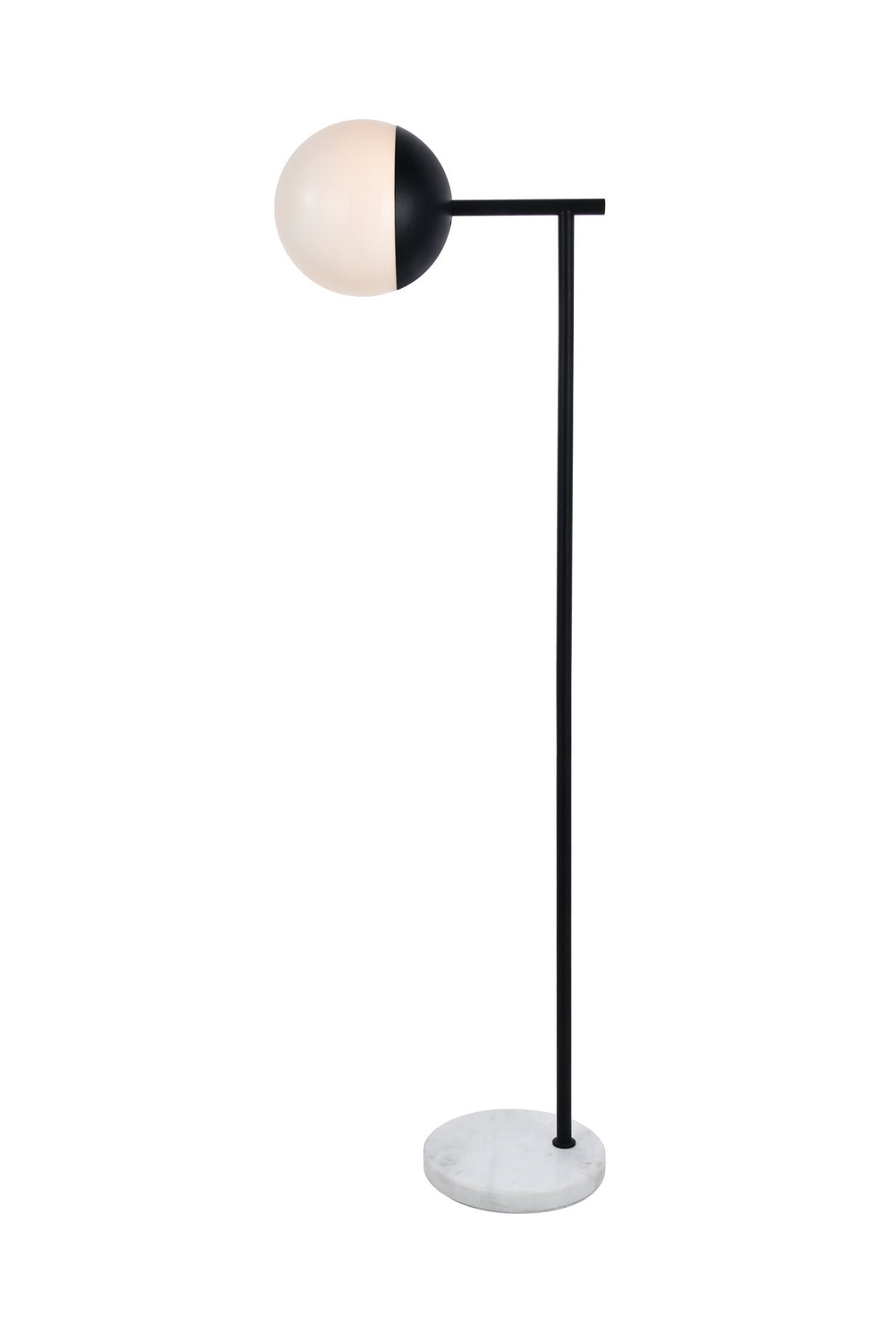 Elegant Lighting LD6098BK Eclipse Lamp Black And Frosted White