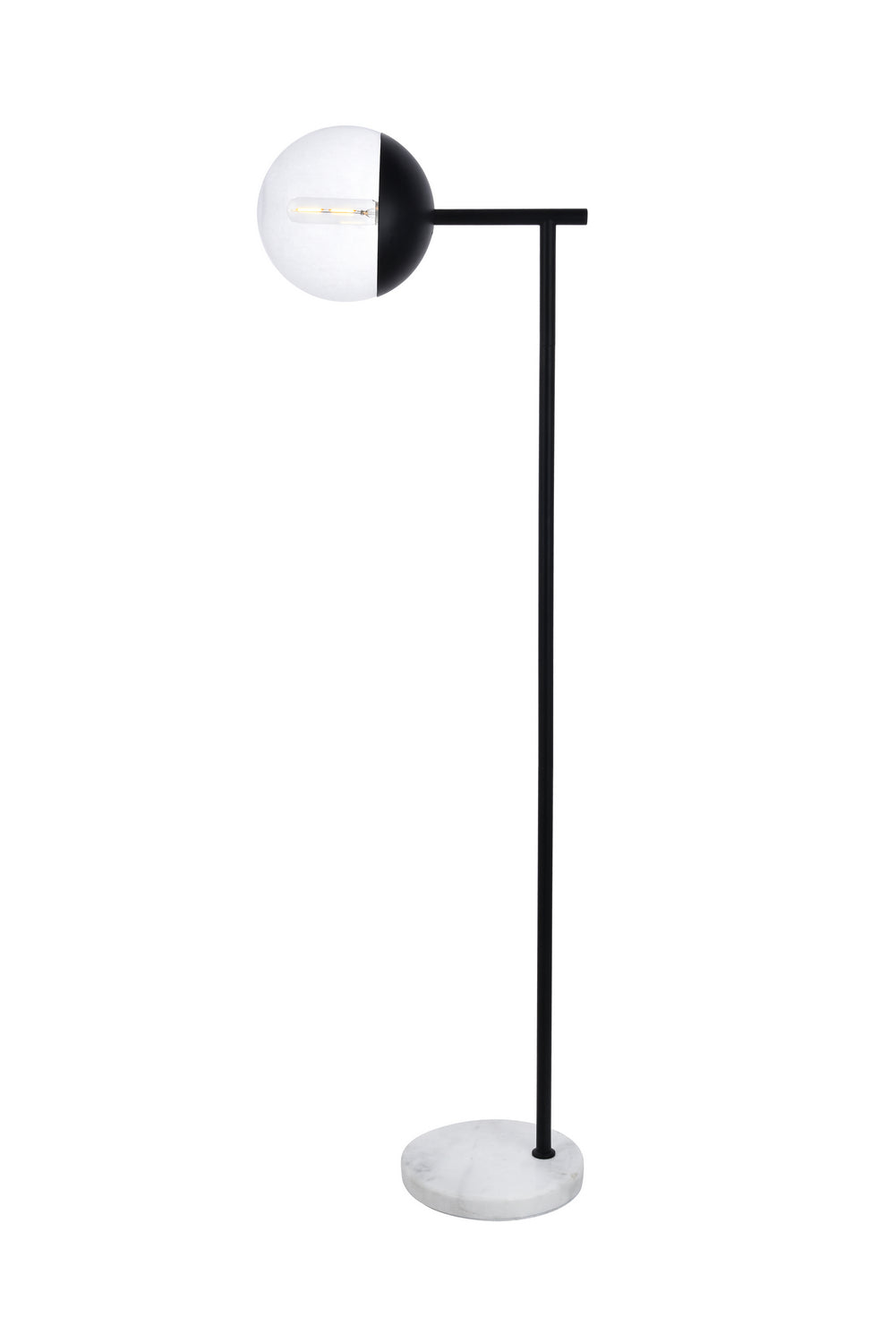 Elegant Lighting LD6099BK Modern Eclipse Lamp Black And Clear