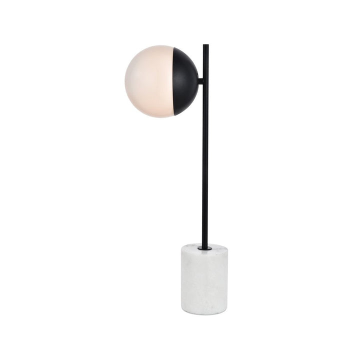 Elegant Lighting LD6104BK Modern Eclipse Lamp Black And Frosted White