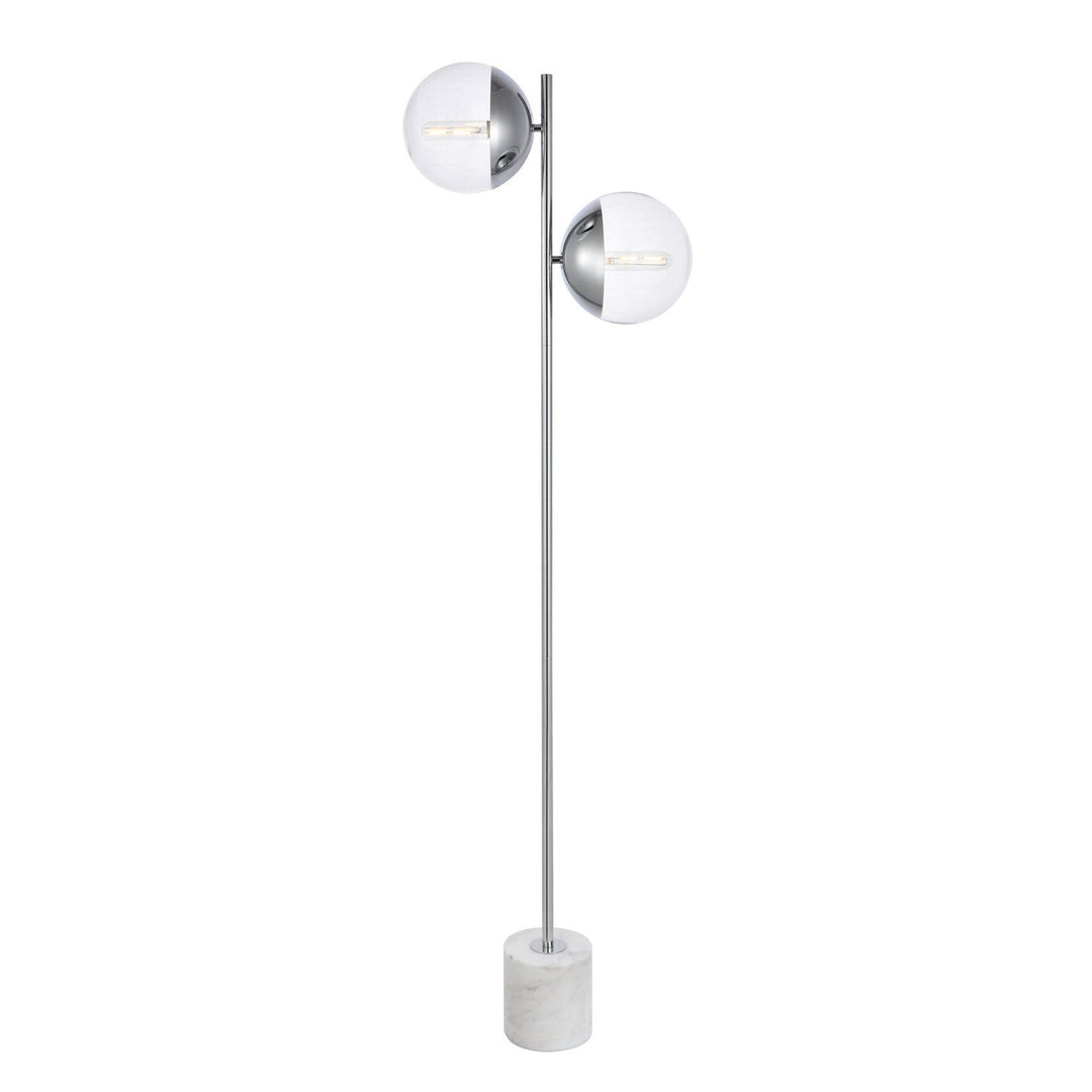 Elegant Lighting LD6113C Eclipse Two Light Floor Lamp Lamp Chrome