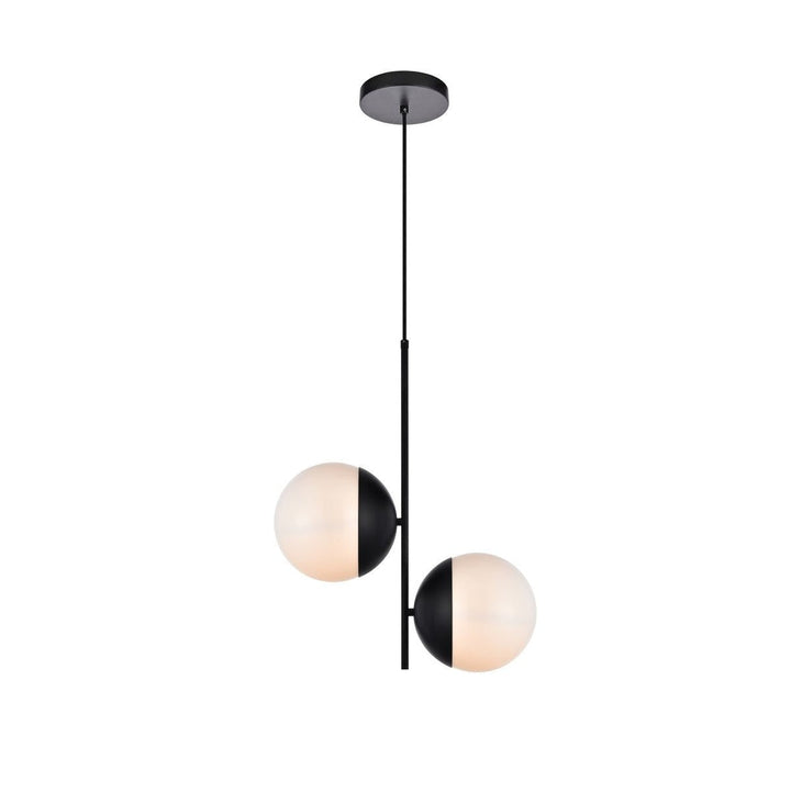 Elegant Eclipse LD6116BK Pendant Light - Black And Frosted White