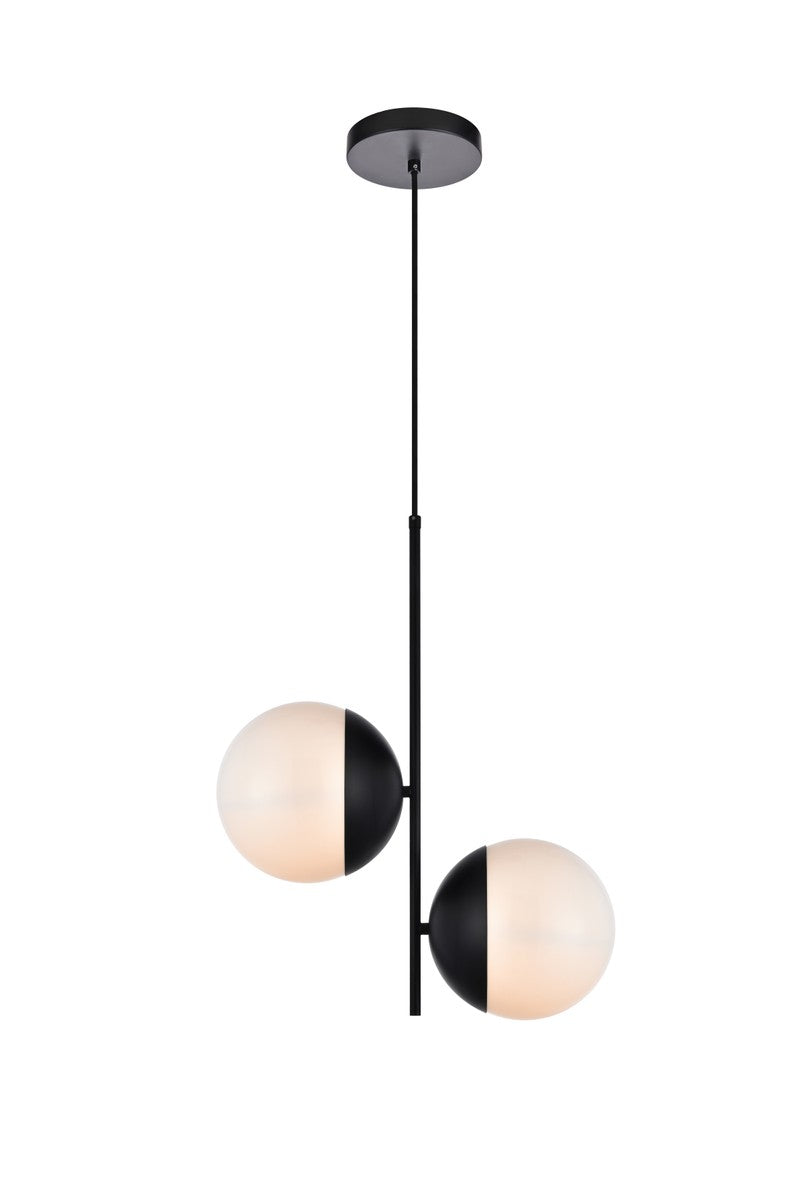 Elegant Eclipse LD6116BK Pendant Light - Black And Frosted White