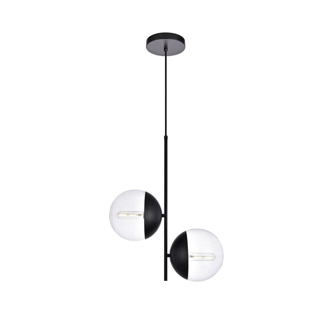 Elegant Eclipse LD6117BK Pendant Light - Black And Clear