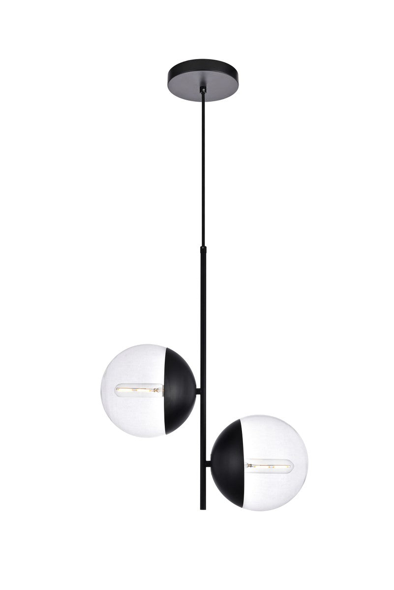 Elegant Eclipse LD6117BK Pendant Light - Black And Clear