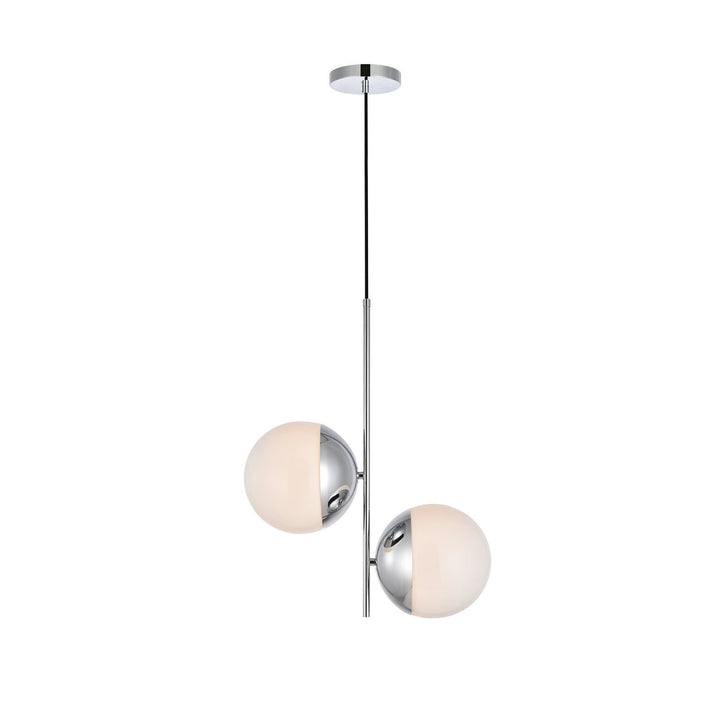 Elegant Eclipse LD6118C Pendant Light - Chrome And Frosted White