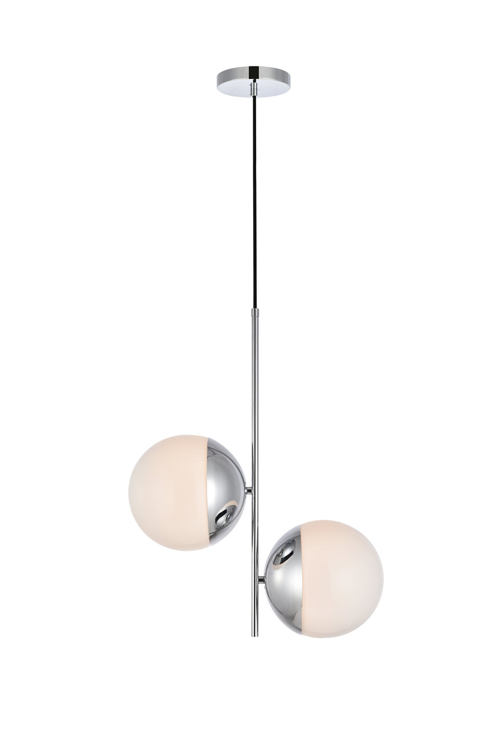 Elegant Eclipse LD6118C Pendant Light - Chrome And Frosted White