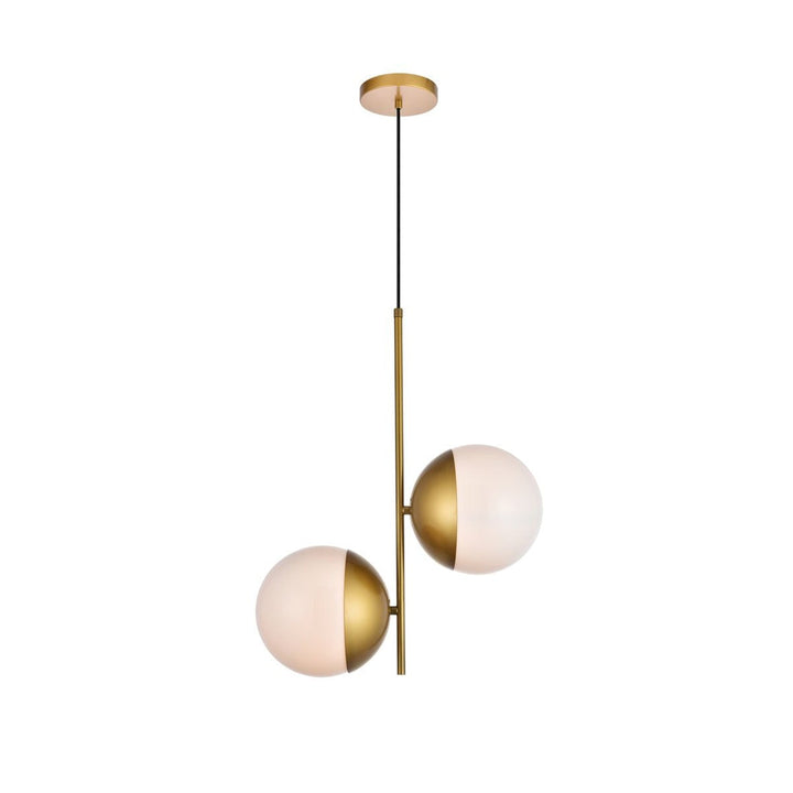 Elegant Eclipse LD6120BR Pendant Light - Brass And Frosted White