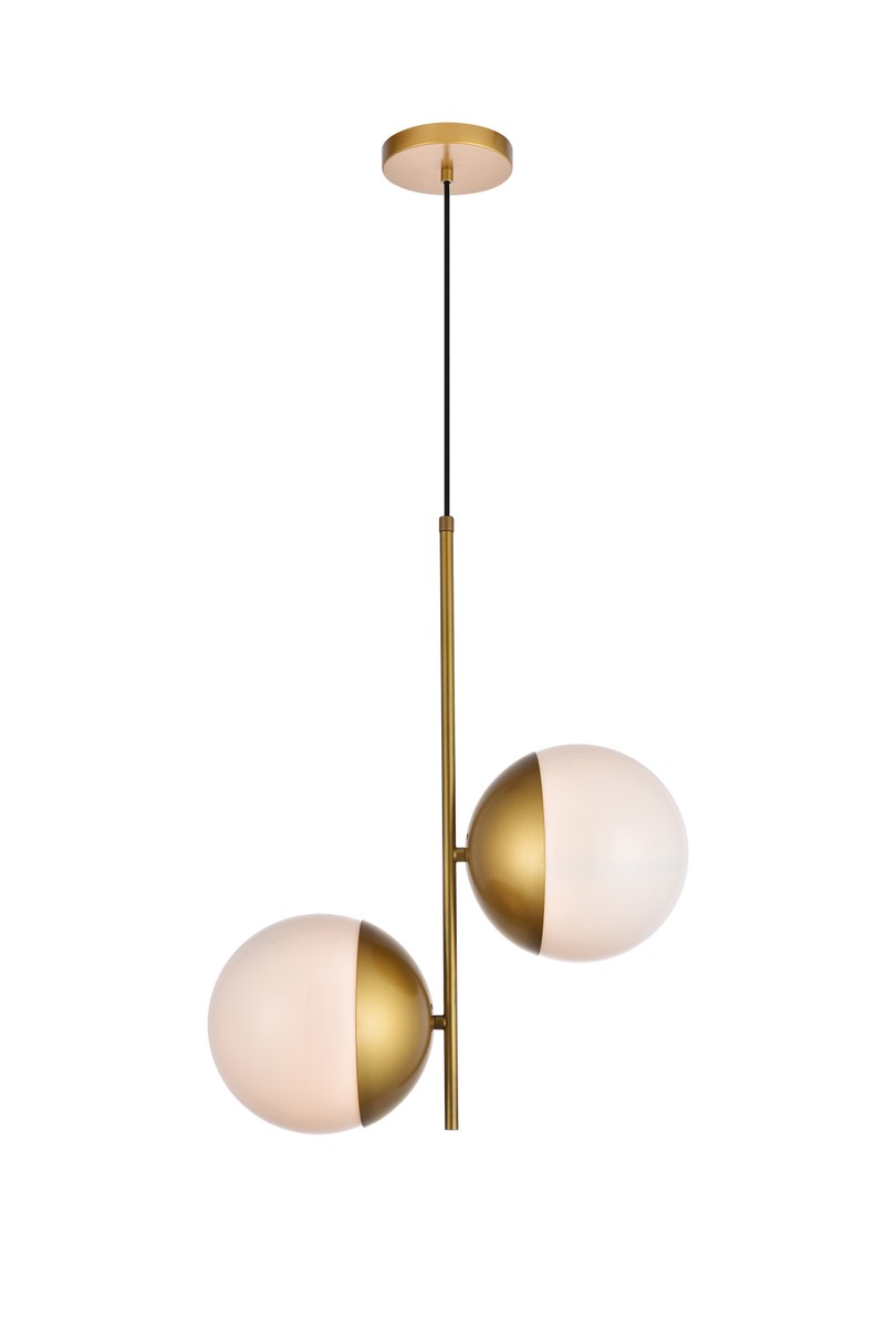 Elegant Eclipse LD6120BR Pendant Light - Brass And Frosted White