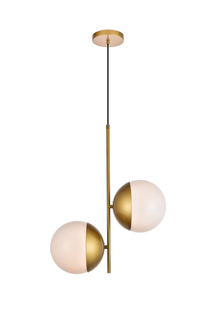 Elegant Eclipse LD6120BR Pendant Light - Brass And Frosted White