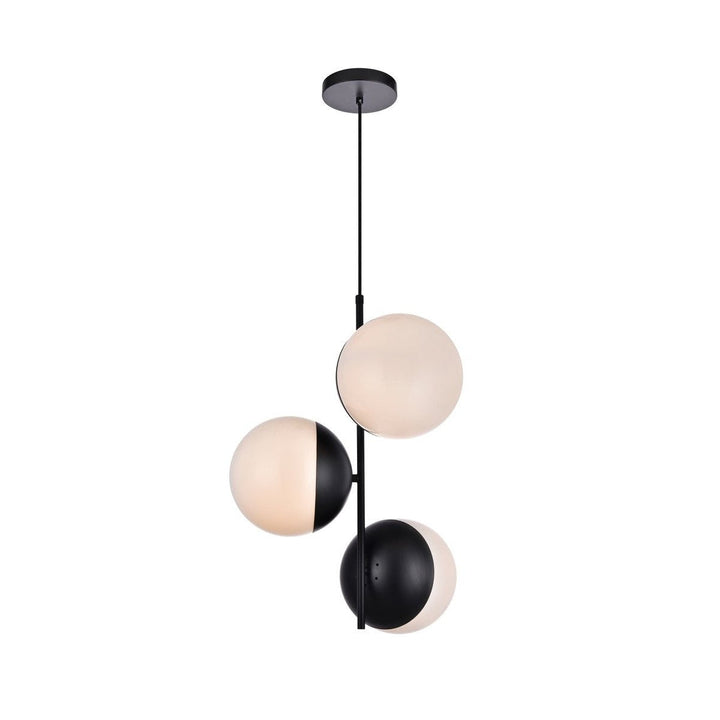 Elegant Eclipse LD6122BK Pendant Light - Black And Frosted White