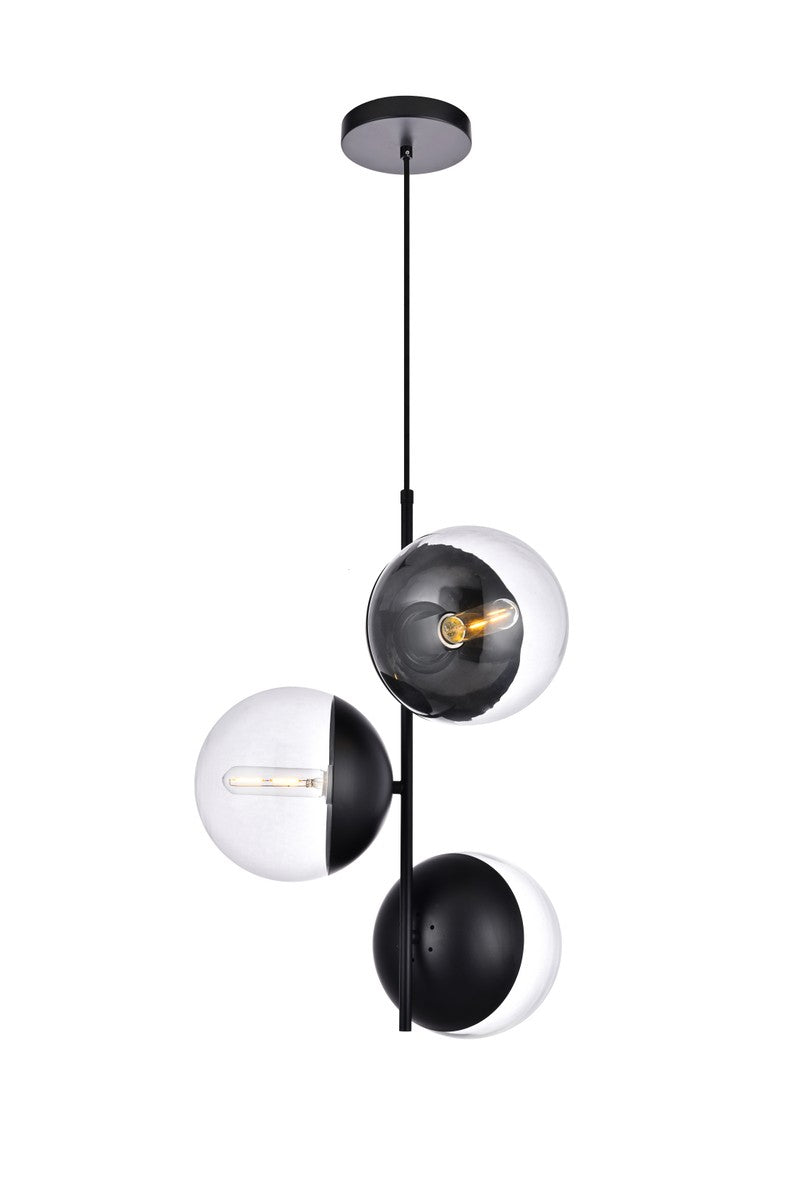 Elegant Eclipse LD6123BK Pendant Light - Black And Clear