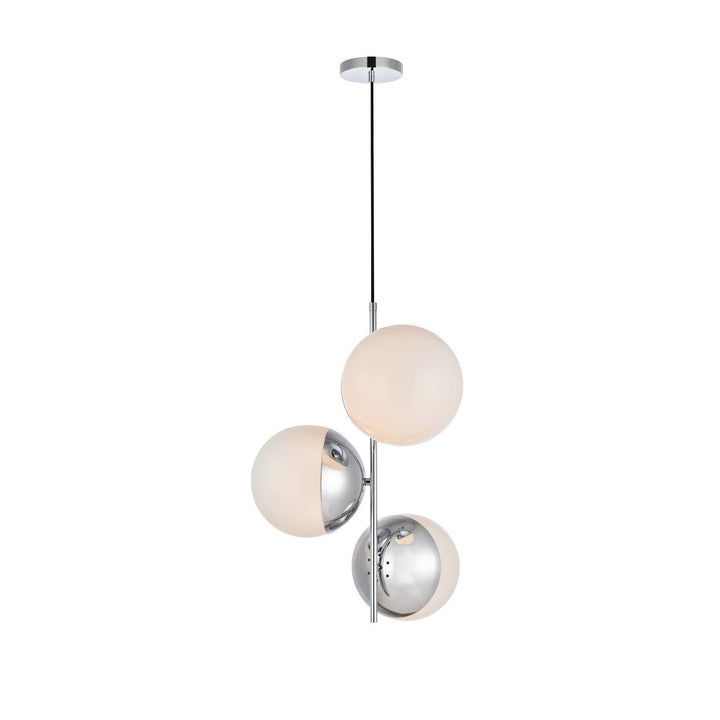 Elegant Eclipse LD6124C Pendant Light - Chrome And Frosted White