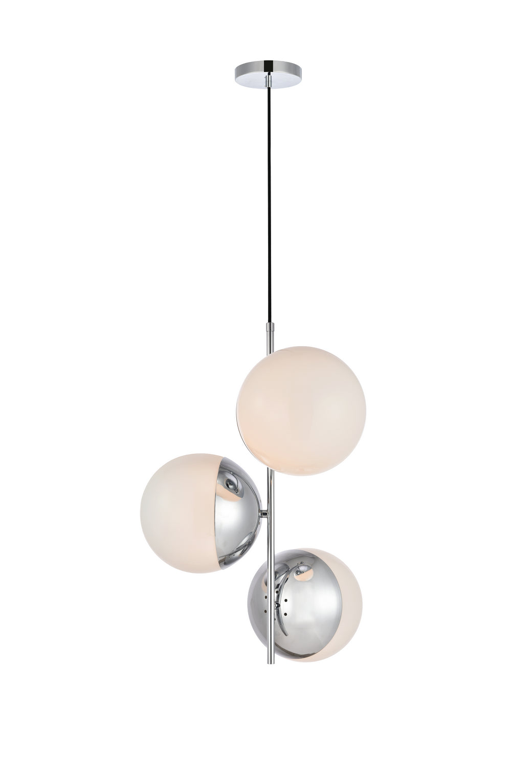 Elegant Eclipse LD6124C Pendant Light - Chrome And Frosted White