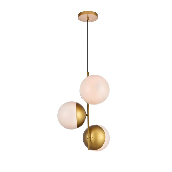 Elegant Eclipse LD6126BR Pendant Light - Brass And Frosted White