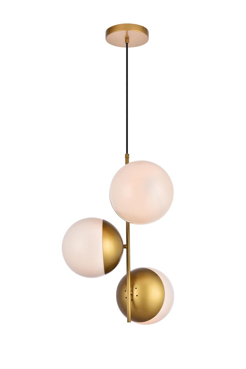 Elegant Eclipse LD6126BR Pendant Light - Brass And Frosted White