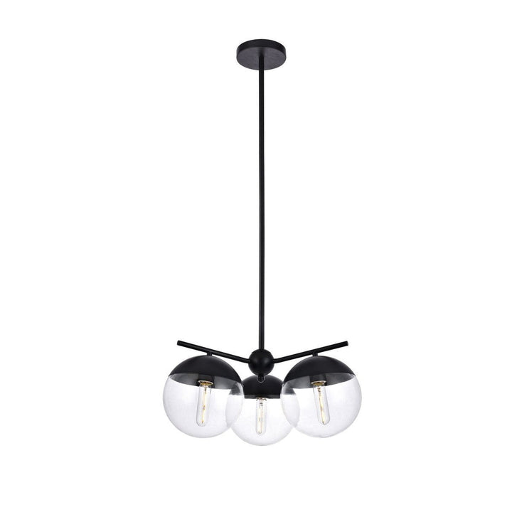 Elegant Eclipse LD6129BK Chandelier Light - Black And Clear