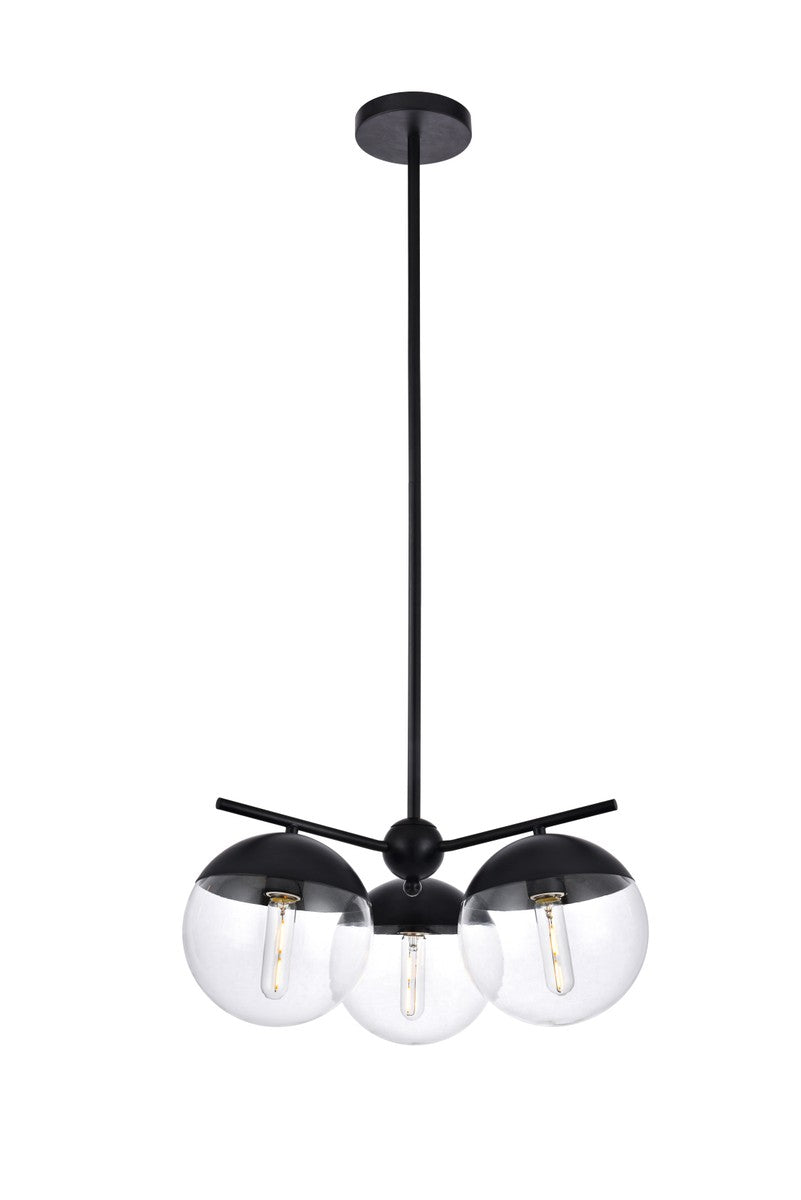 Elegant Eclipse LD6129BK Chandelier Light - Black And Clear