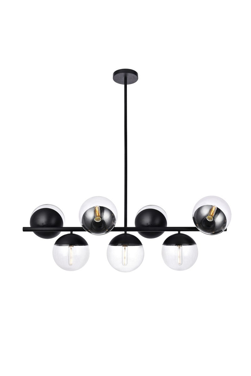 Elegant Eclipse LD6135BK Pendant Light - Black And Clear