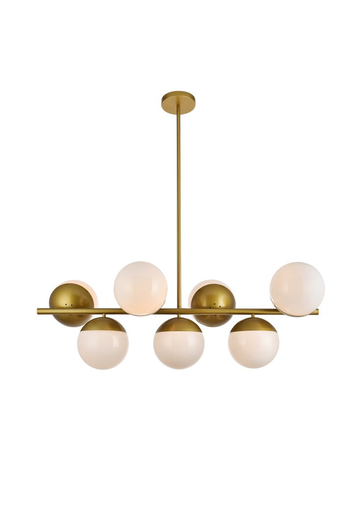 Elegant Eclipse LD6138BR Pendant Light - Brass And Frosted White