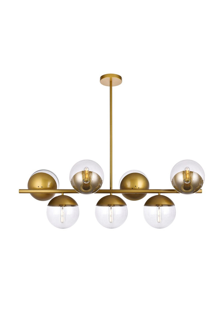 Elegant Eclipse LD6139BR Pendant Light - Brass And Clear