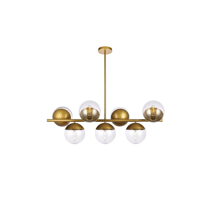 Elegant Eclipse LD6139BR Pendant Light - Brass And Clear