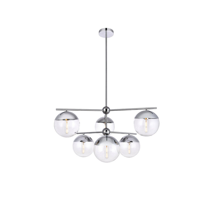 Elegant Eclipse LD6143C Chandelier Light - Chrome And Clear