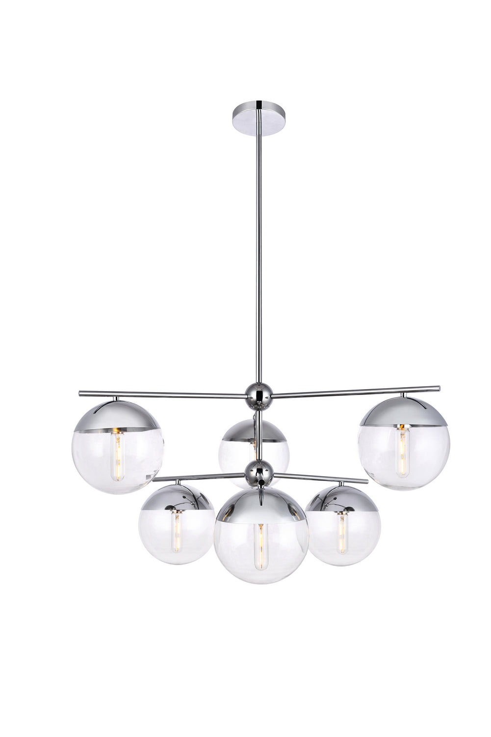 Elegant Eclipse LD6143C Chandelier Light - Chrome And Clear