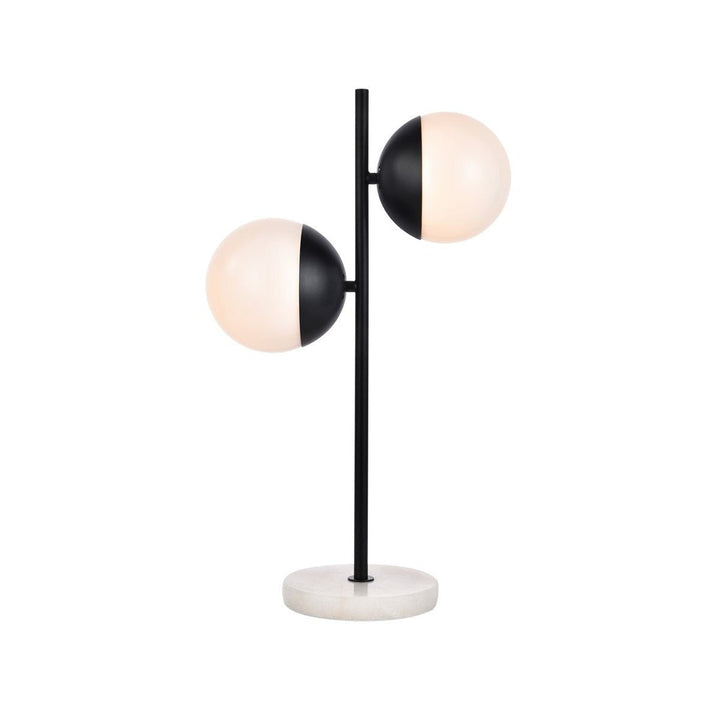 Elegant Lighting LD6152BK  Eclipse Lamp Black And Frosted White