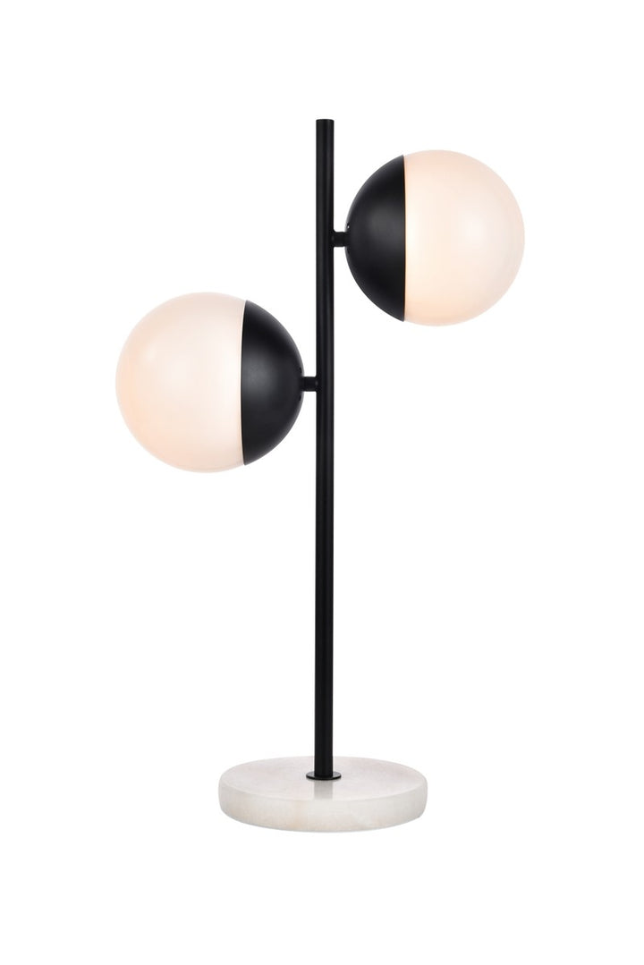 Elegant Lighting LD6152BK  Eclipse Lamp Black And Frosted White