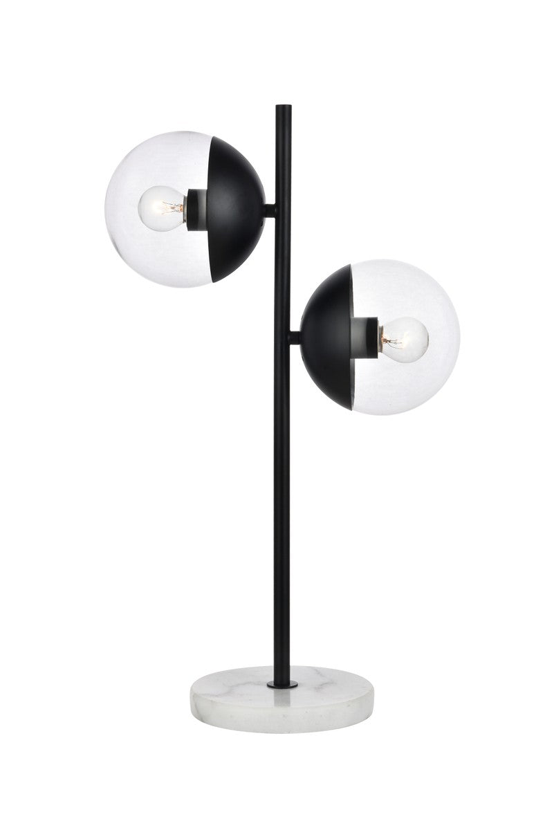 Elegant Lighting LD6153BK  Eclipse Lamp Black And Clear