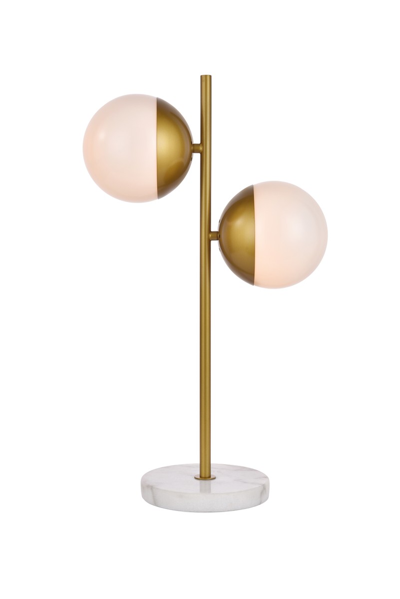 Elegant Lighting LD6156BR  Eclipse Lamp Brass And Frosted White