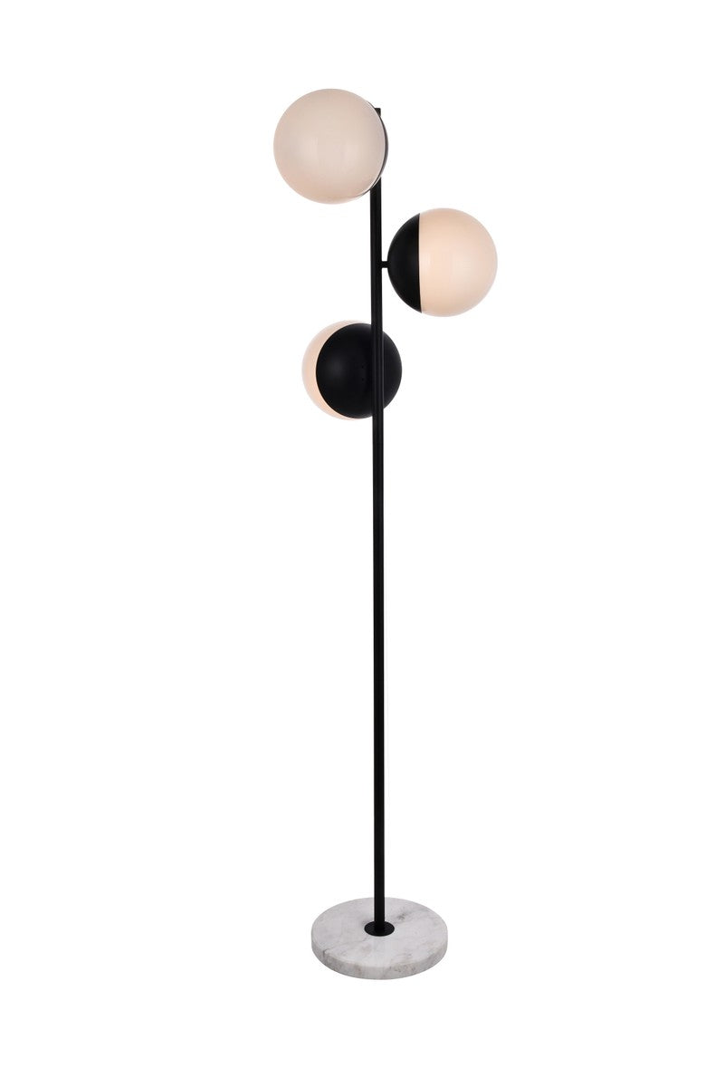 Elegant Lighting LD6158BK  Eclipse Lamp Black And Frosted White