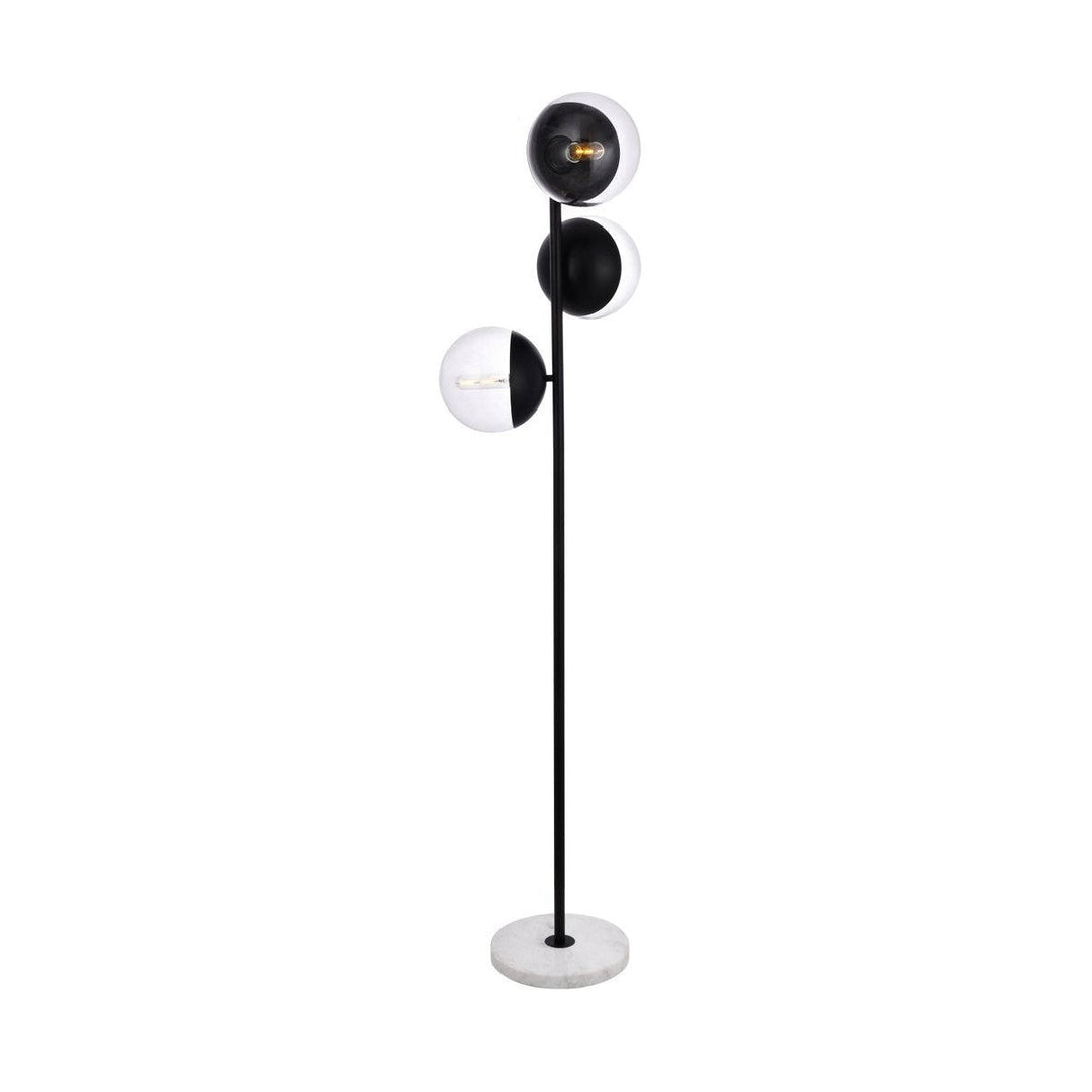 Elegant Lighting LD6159BK  Eclipse Lamp Black And Clear