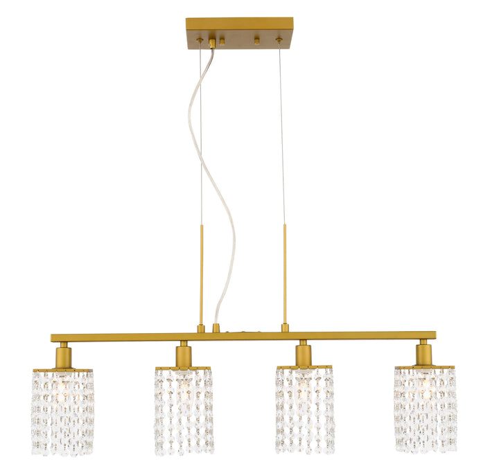 Elegant Taylor LD7502BR Pendant Light - Brass And Clear