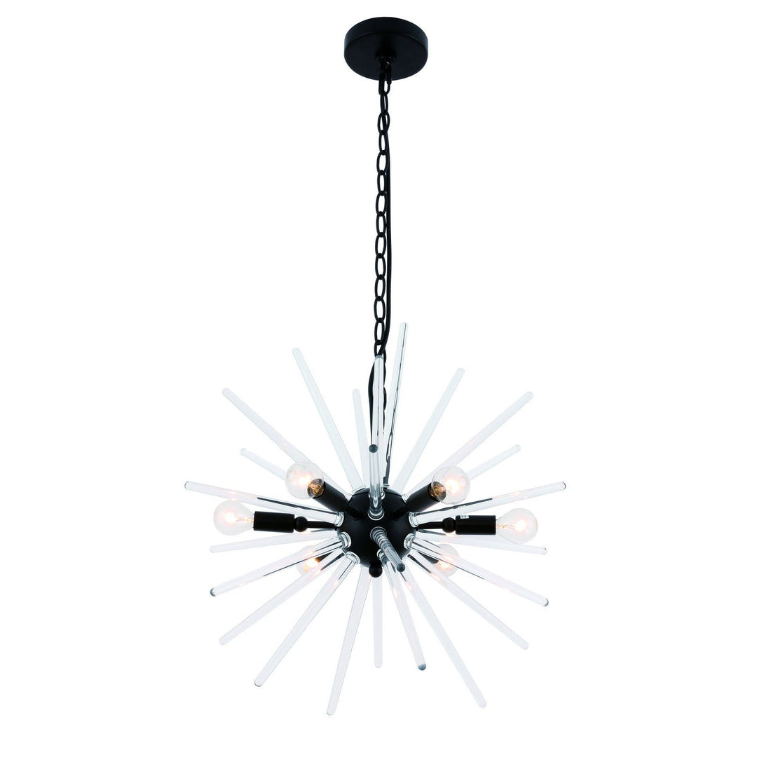 Elegant Horizon LD7507BK Pendant Light - Black And Clear