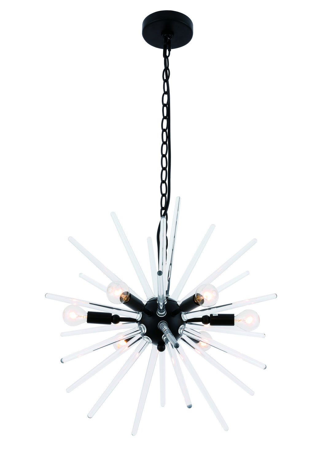 Elegant Horizon LD7507BK Pendant Light - Black And Clear