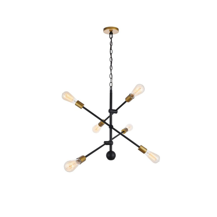 Elegant Axel LD8006D29BK Chandelier Light - Black And Brass