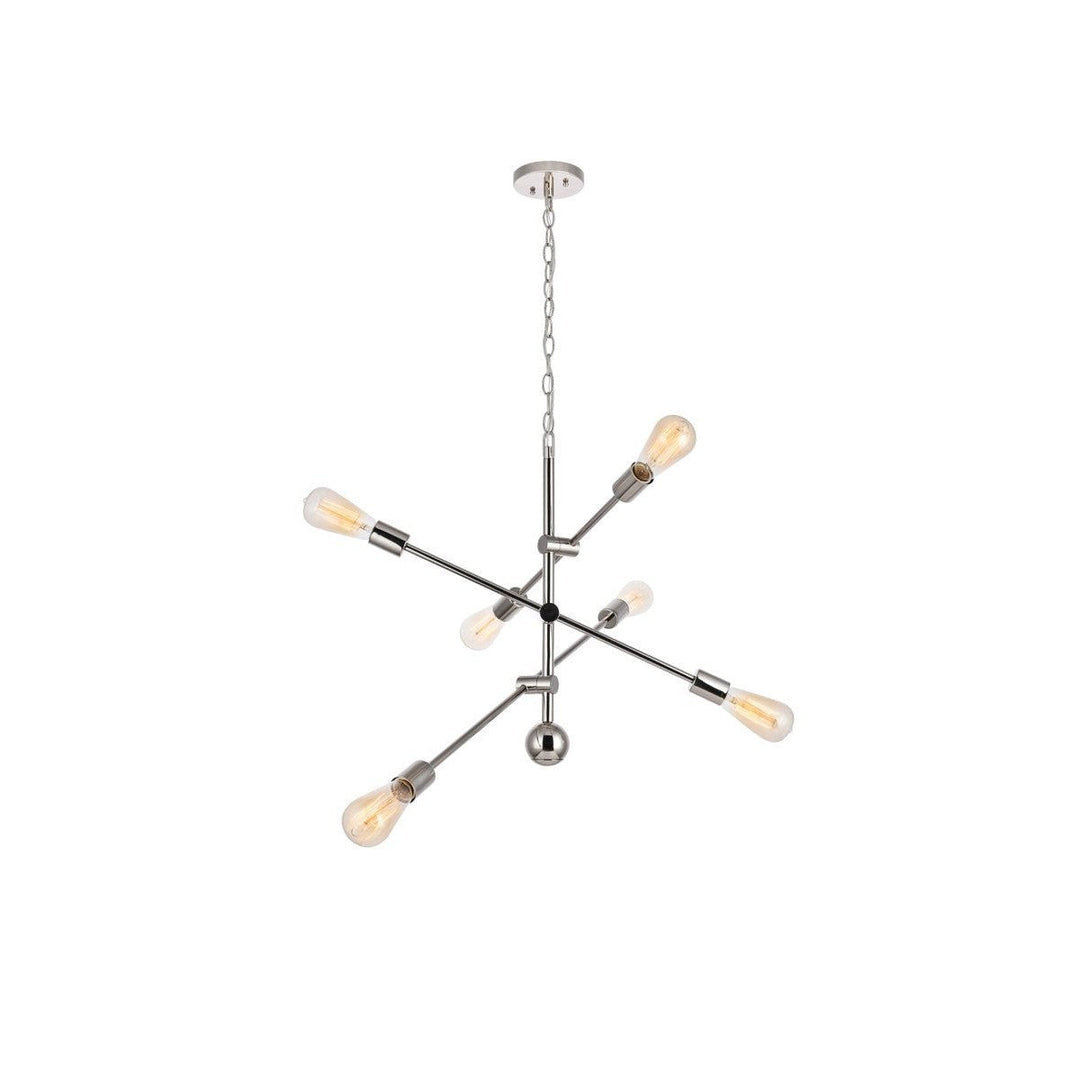 Elegant Axel LD8007D29PN Chandelier Light - Polished Nickel