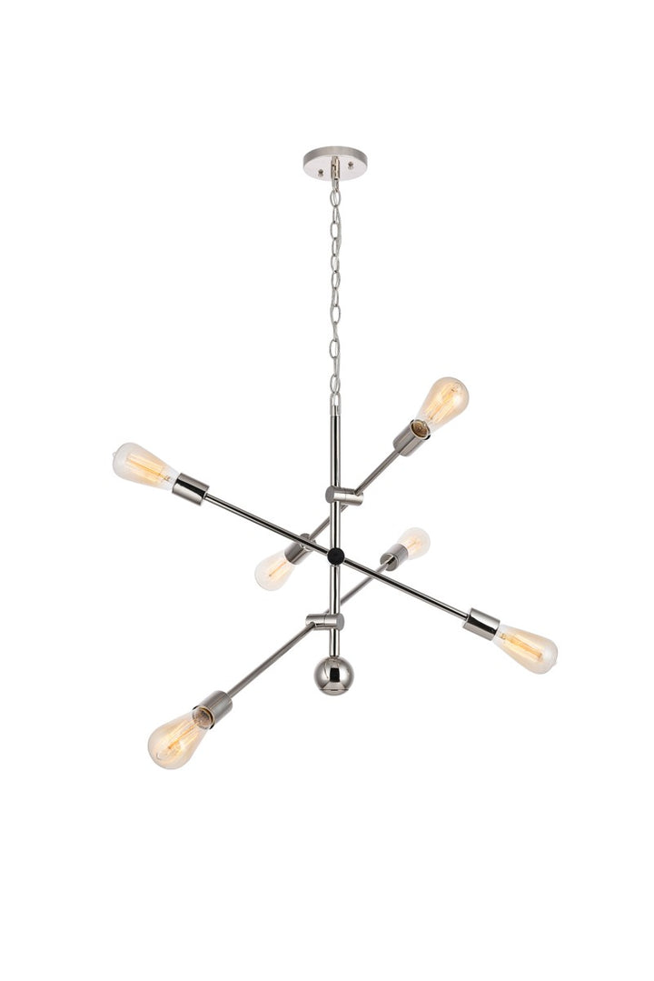 Elegant Axel LD8007D29PN Chandelier Light - Polished Nickel