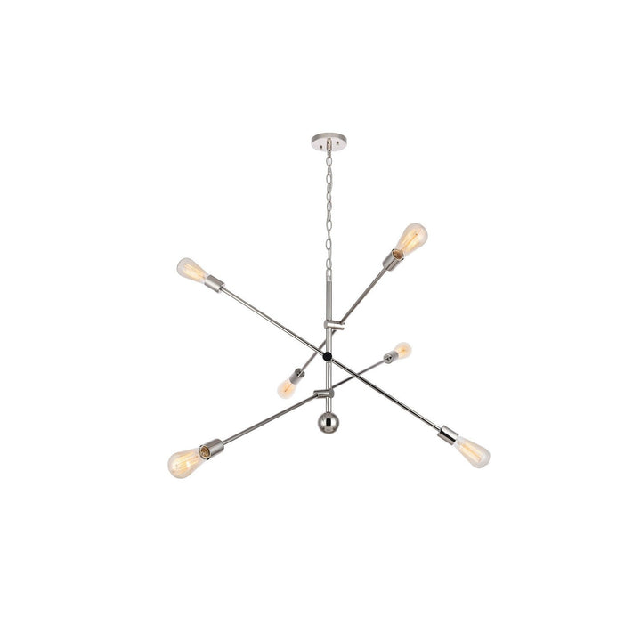 Elegant Axel LD8010D42PN Chandelier Light - Polished Nickel