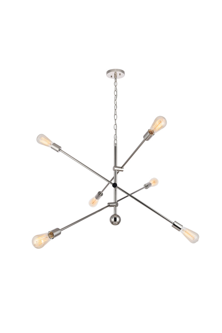 Elegant Axel LD8010D42PN Chandelier Light - Polished Nickel